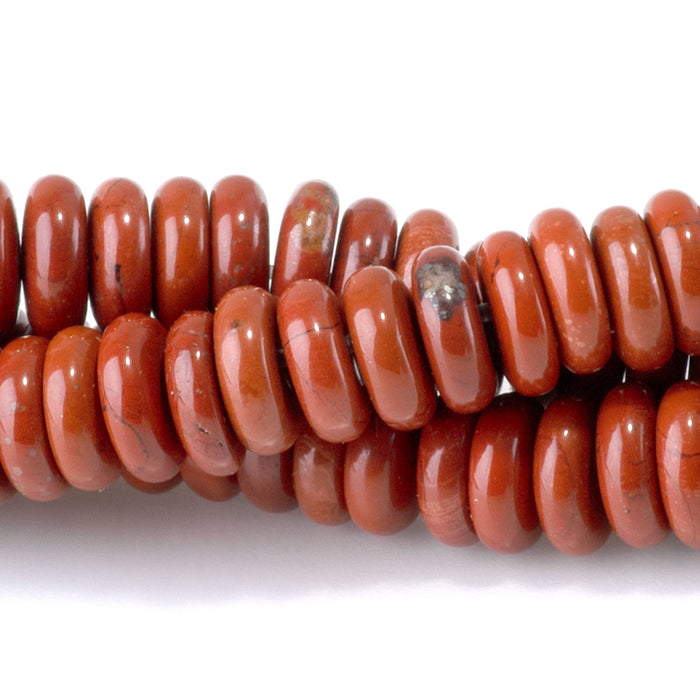 Red Jasper 2x6mm Thin Rondelle - 15-16 Inch