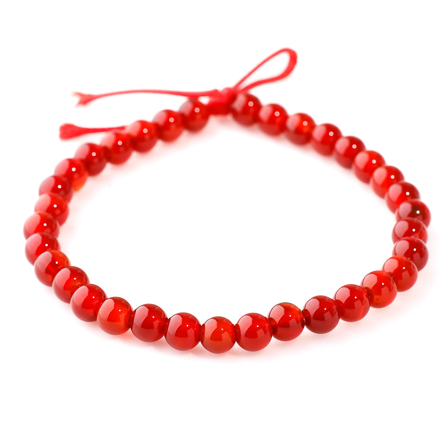 Red Agate 6mm Round - Large Hole Beads
