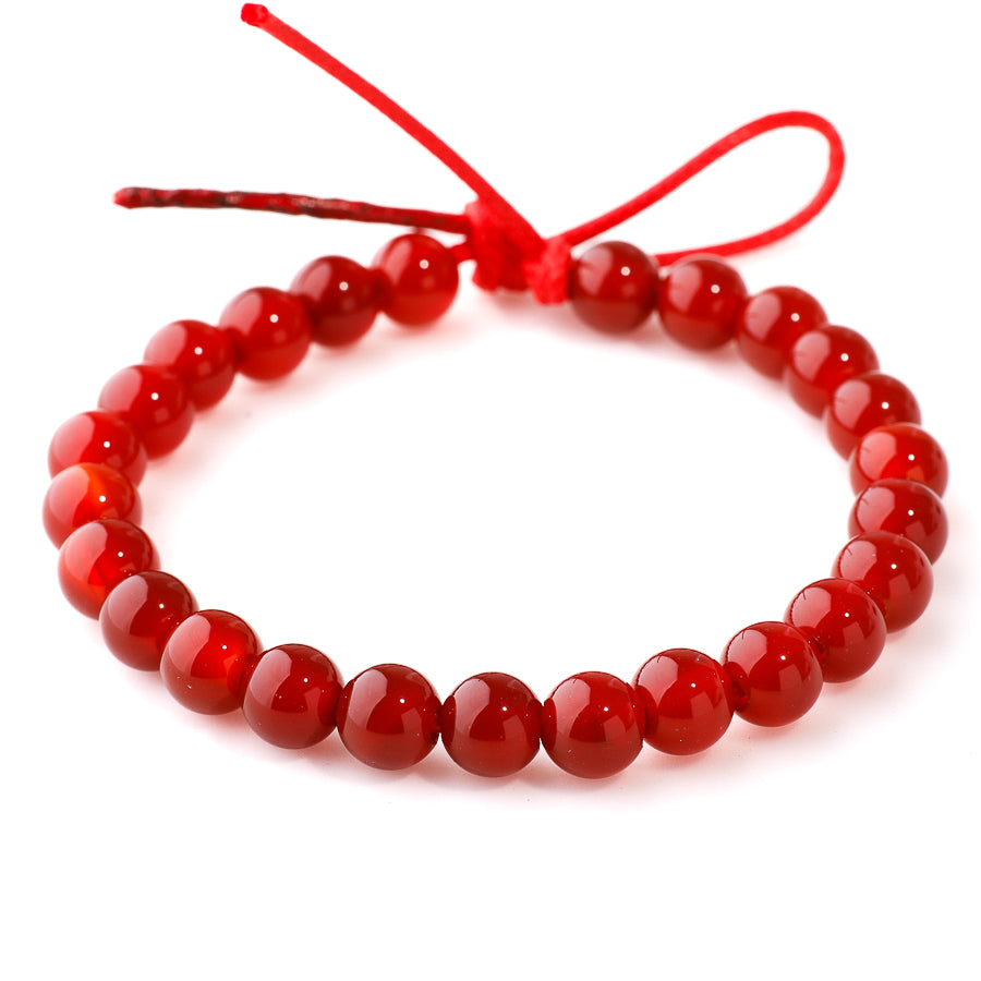 Red Agate 8mm Round - Large Hole Beads