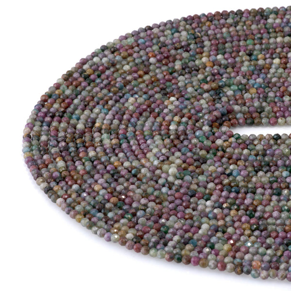This is a Dakota Stones 3mm Ruby Fuchsite Gemstone strand with faceted round beads in 15-16 inch strand.