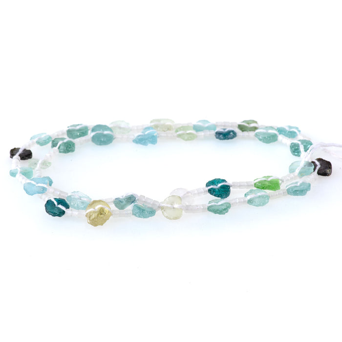 Roman Glass 4-15mm Center Drilled Coin - 14-15 Inch