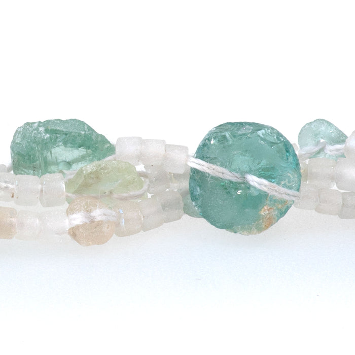 Roman Glass 4-15mm Center Drilled Coin - 14-15 Inch