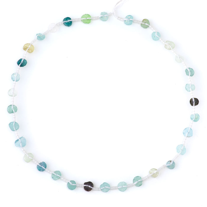 Roman Glass 4-15mm Center Drilled Coin - 14-15 Inch