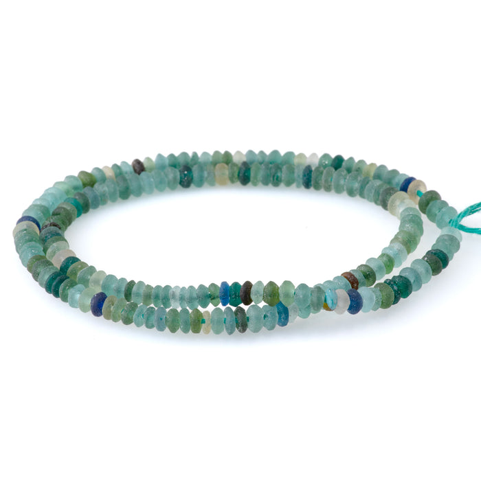 Roman Glass 4-5mm Irregular Rondelle - 14-15 Inch