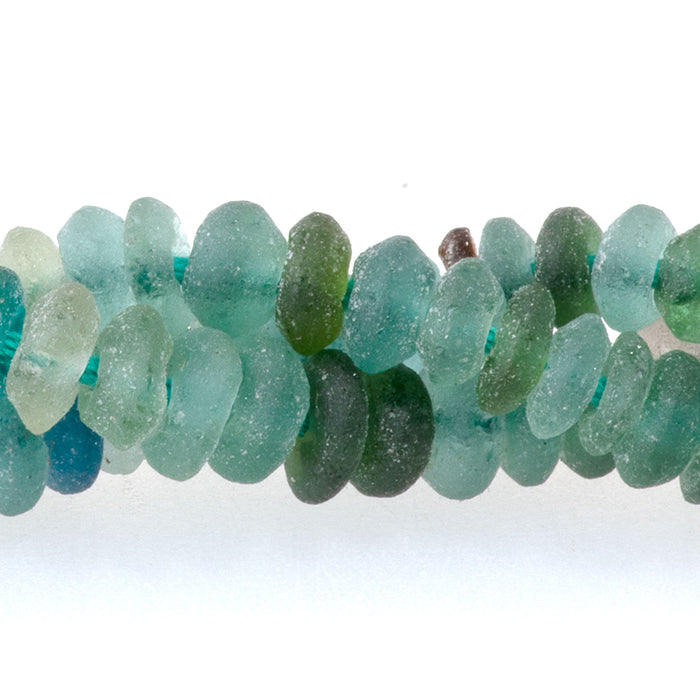 Roman Glass 4-5mm Irregular Rondelle - 14-15 Inch