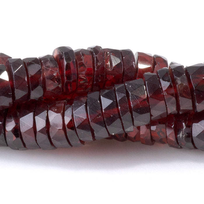 Red Garnet 1-3x6mm Faceted Irregular Tyre Bead - 15-16 Inch