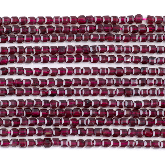 Red Garnet 3mm Table Cut Cube A Grade - 15-16 Inch