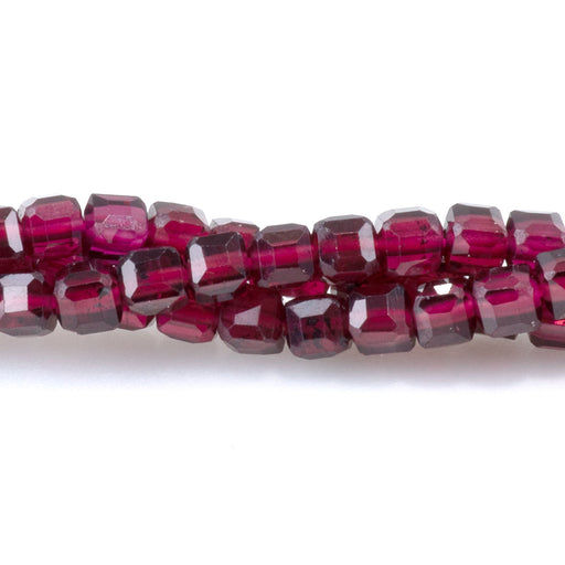 This is a Dakota Stones 3mm Red Garnet Gemstone strand with A grade table-cut cube beads in 15-16 inch strand.