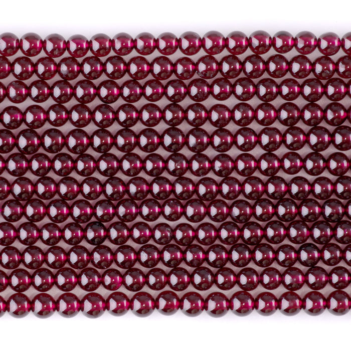 Red Garnet 4mm Round AA Grade - 15-16 Inch