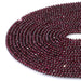 This is a Dakota Stones 3x4mm Red Garnet Gemstone strand with faceted rondelle beads in 15-16 inch strand.