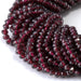 This is a Dakota Stones 3x4mm Red Garnet Gemstone strand with faceted rondelle beads in 15-16 inch strand.