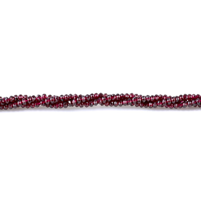 Red Garnet 3x4mm Rondelle Faceted - 15-16 Inch