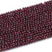 This is a Dakota Stones 3x4mm Red Garnet Gemstone strand with faceted rondelle beads in 15-16 inch strand.