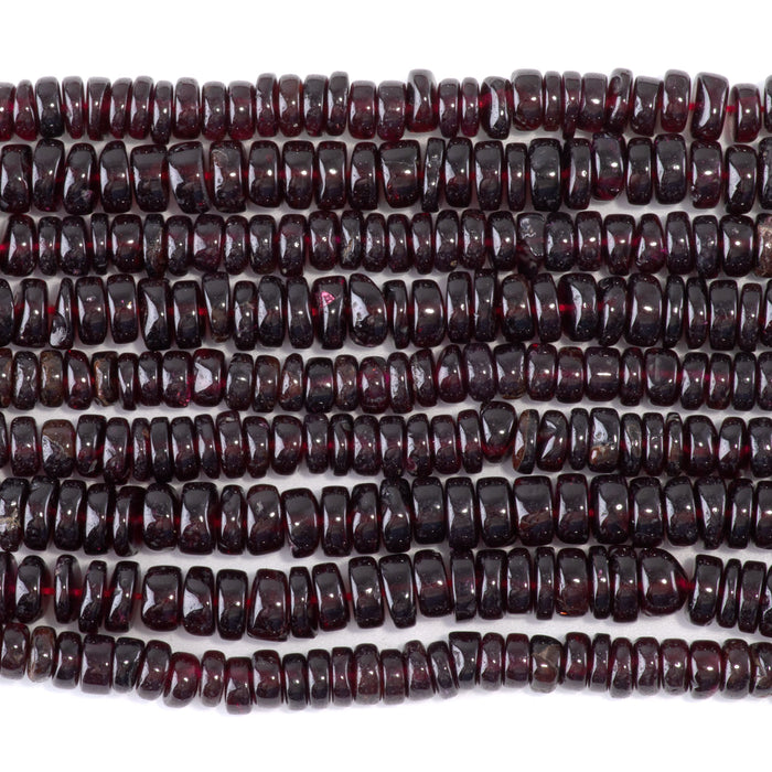 Red Garnet 4x6mm Irregular Tyre - 15-16 Inch