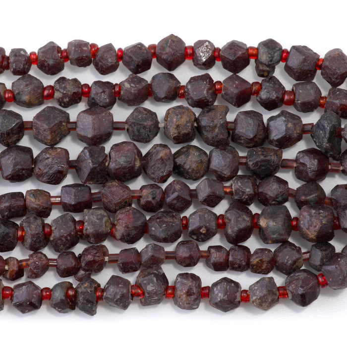 Garnet 5-8mm Natural Nugget - 15-16 Inch
