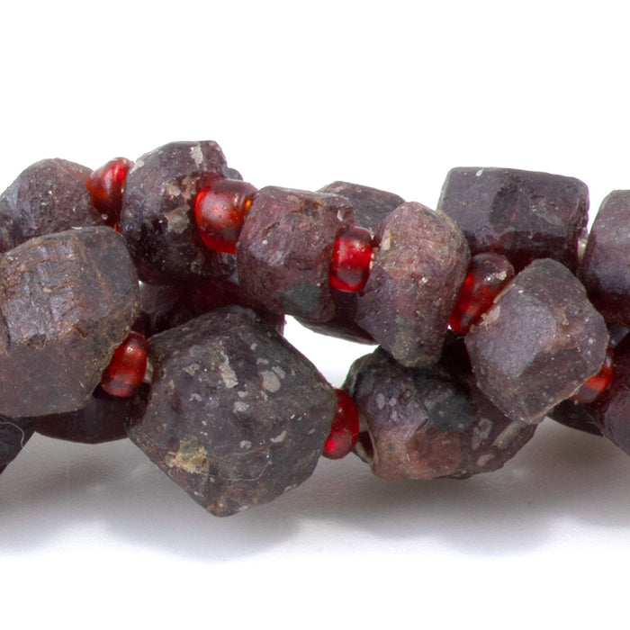 Garnet 5-8mm Natural Nugget - 15-16 Inch