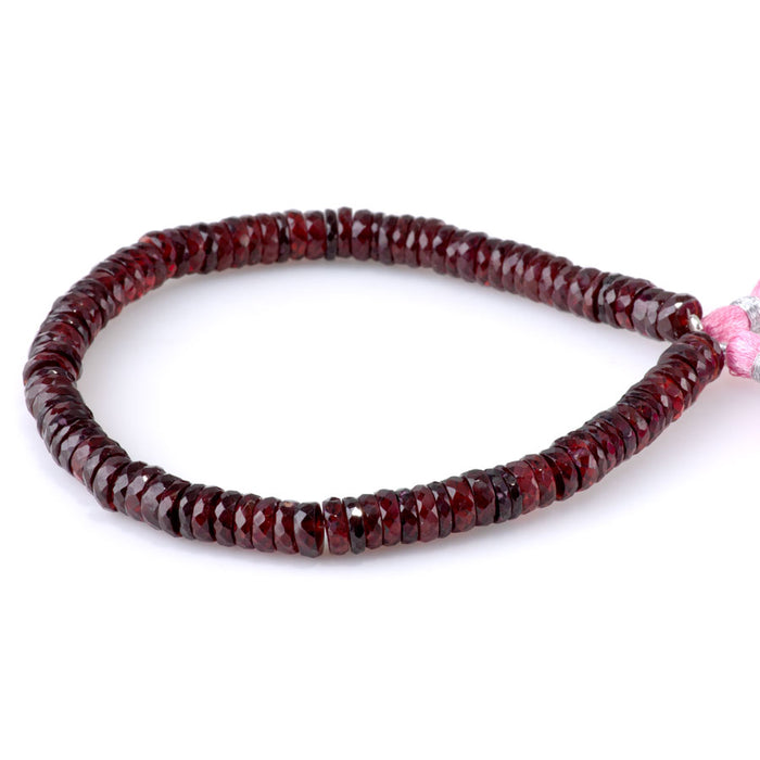 Red Garnet 6-7mm Faceted Tyre - 8 Inch