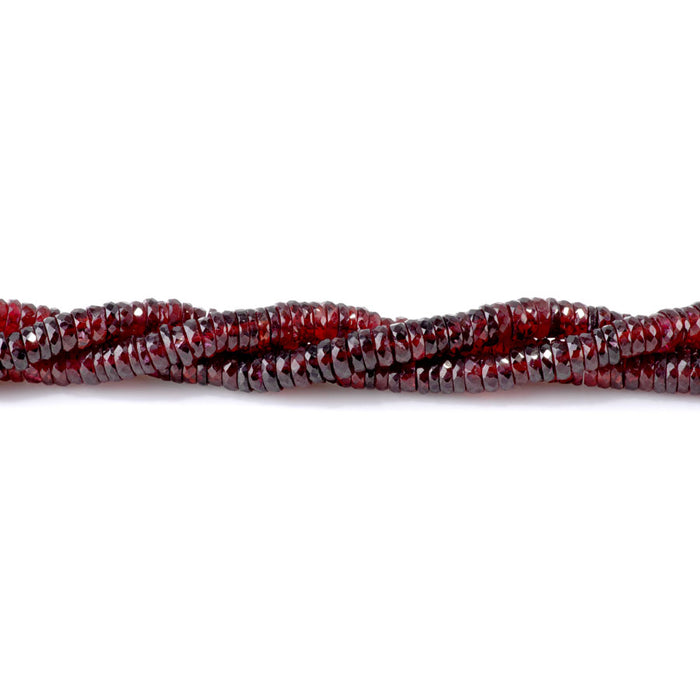 Red Garnet 6-7mm Faceted Tyre - 8 Inch