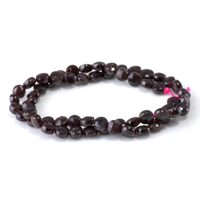 This is a Dakota Stones 6mm Red Garnet Gemstone strand with faceted coin beads in 15-16 inch strand.