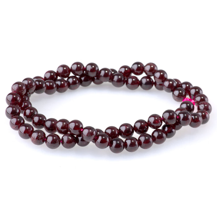 Red Garnet 6mm Round AA Grade - 15-16 Inch