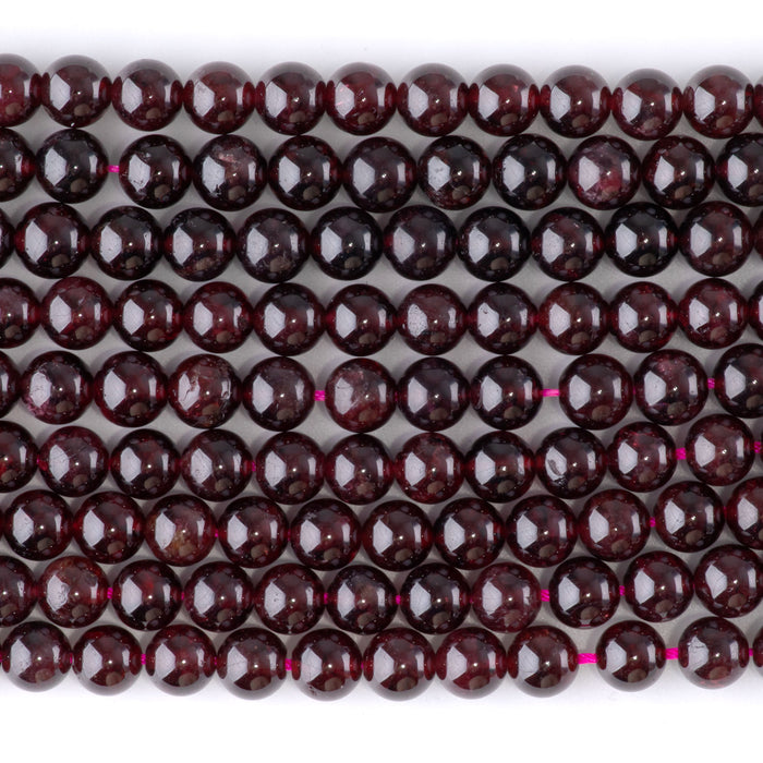 Red Garnet 6mm Round AA Grade - 15-16 Inch
