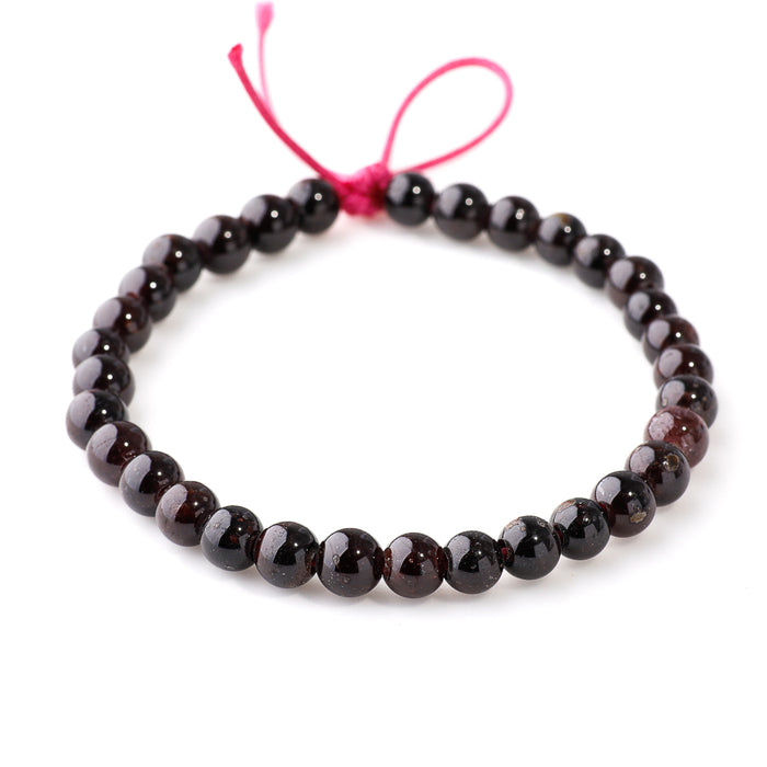 Red Garnet 6mm Round - Large Hole Beads