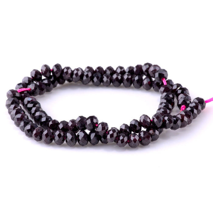 Red Garnet 4x6mm Faceted Rondelle - 15-16 Inch