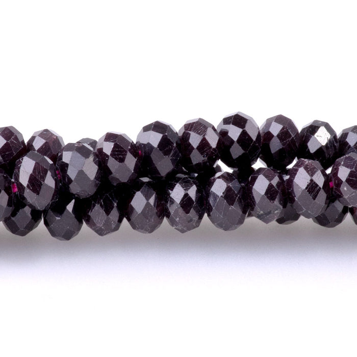 Red Garnet 4x6mm Faceted Rondelle - 15-16 Inch