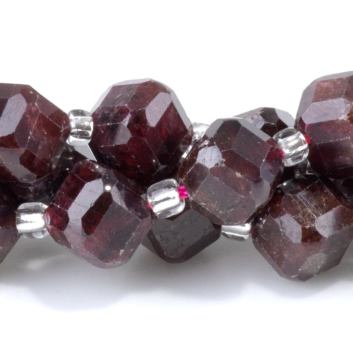 Red Garnet 6x8mm Corner Drilled Table Cut Cube - 15-16 Inch