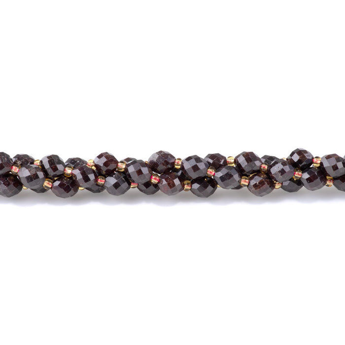 Red Garnet 7x8mm Faceted Egg - 15-16 Inch