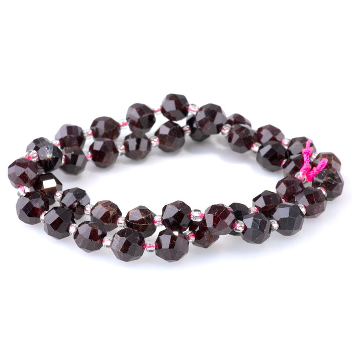 Red Garnet 7x8mm Faceted Nugget - 15-16 Inch