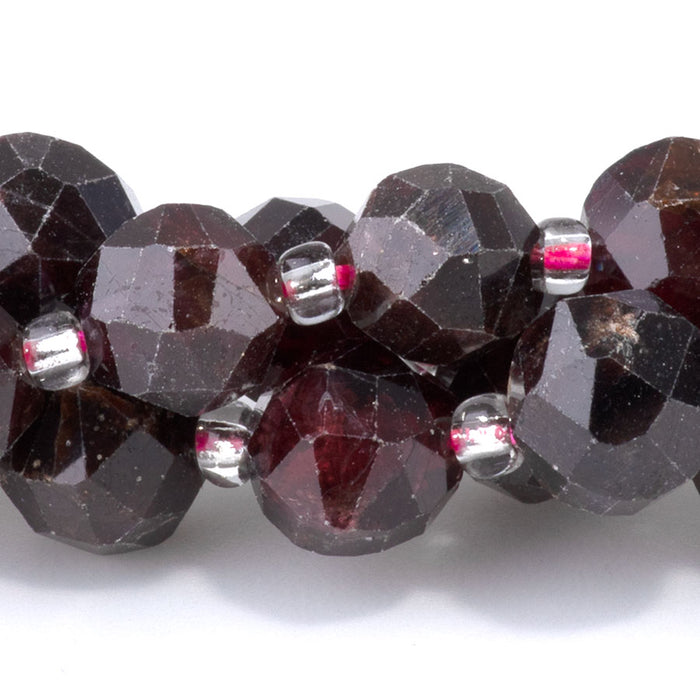 Red Garnet 7x8mm Faceted Nugget - 15-16 Inch