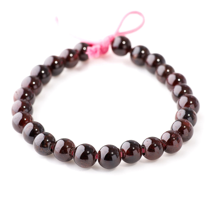 Red Garnet 8mm Round - Large Hole Beads