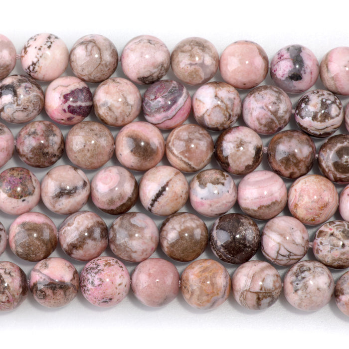 Peruvian Rhodochrosite 10mm Round - 15-16 Inch