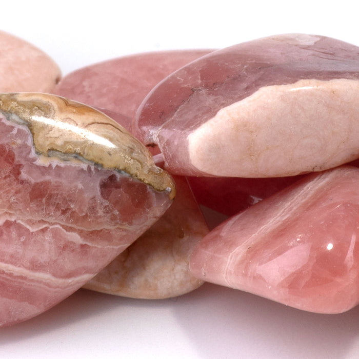 Rhodochrosite 15x16-25mm Flat Nugget A Grade - 15-16 Inch