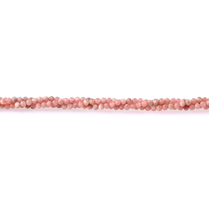 Rhodochrosite 3mm Microfaceted Round A Grade - 15-16 Inch