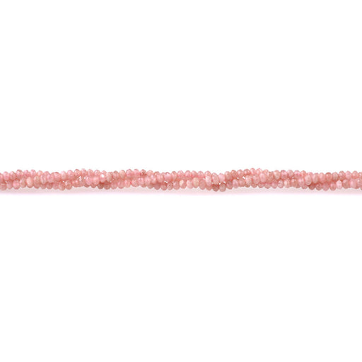 This is a Dakota Stones 2x3mm Rhodochrosite Microfaceted Gemstone strand with AA grade rondelle beads in 15-16 inch strand.