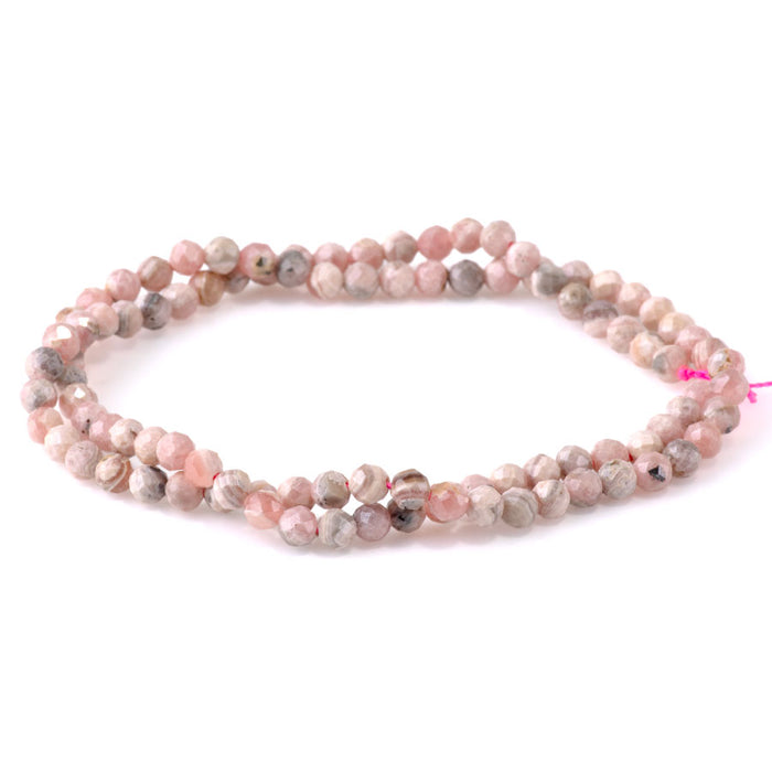 Rhodochrosite 4mm Round Faceted - 15-16 Inch