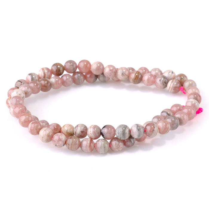 Rhodochrosite 6mm Round A Grade - 15-16 Inch