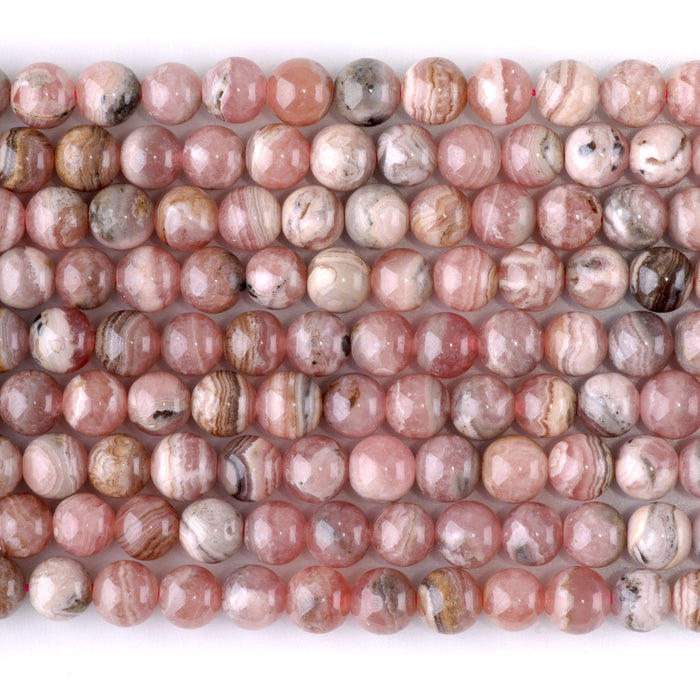 Rhodochrosite 6mm Round A Grade - 15-16 Inch