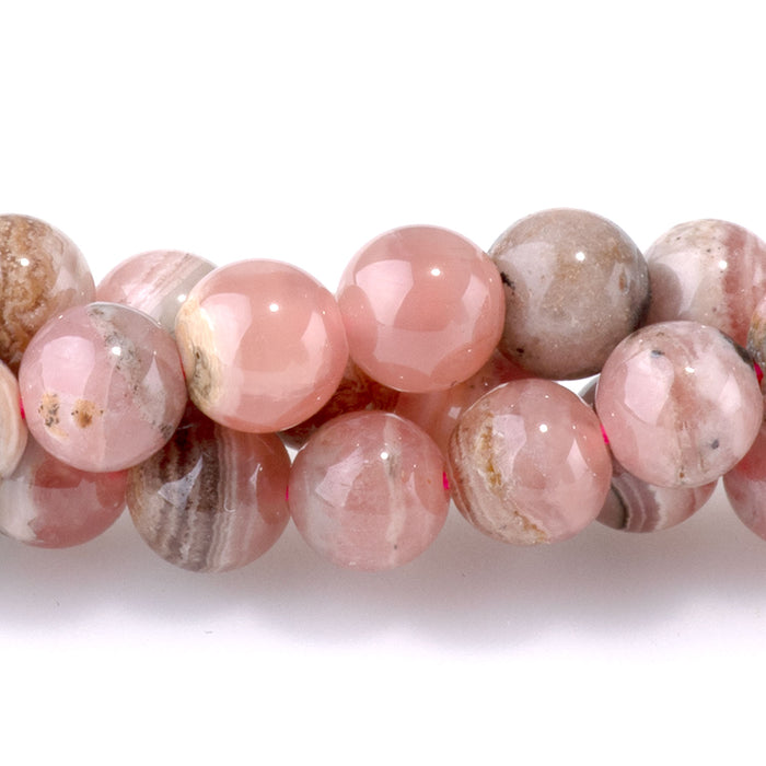 Rhodochrosite 6mm Round A Grade - 15-16 Inch