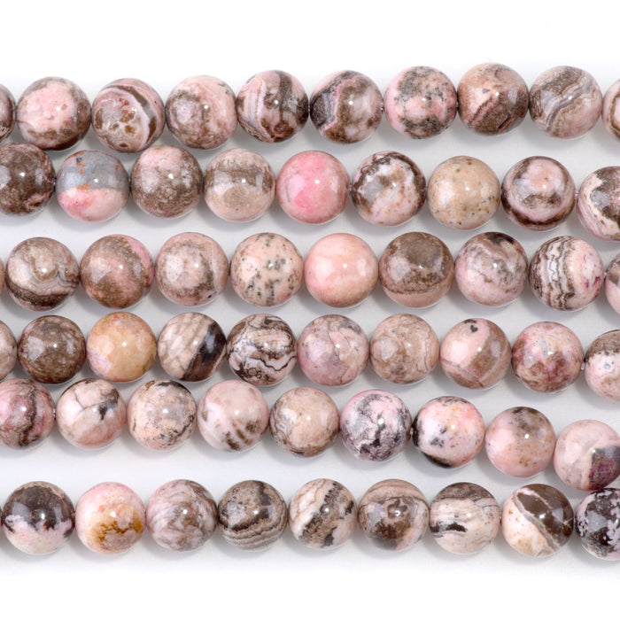 Peruvian Rhodochrosite 8mm Round - 15-16 Inch