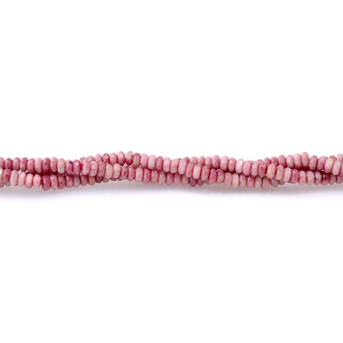 Rhodonite 2x4mm Thin Faceted Rondelle A Grade - 15-16 Inch