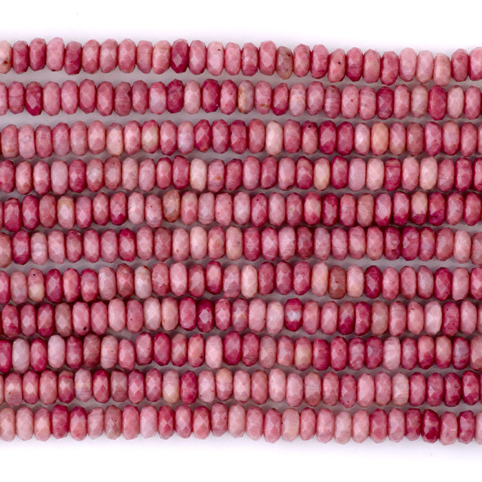 Rhodonite 2x4mm Thin Faceted Rondelle A Grade - 15-16 Inch