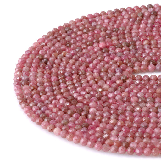 This is a Dakota Stones 4mm Rhodonite Gemstone strand with AA grade faceted round beads in 15-16 inch strand.
