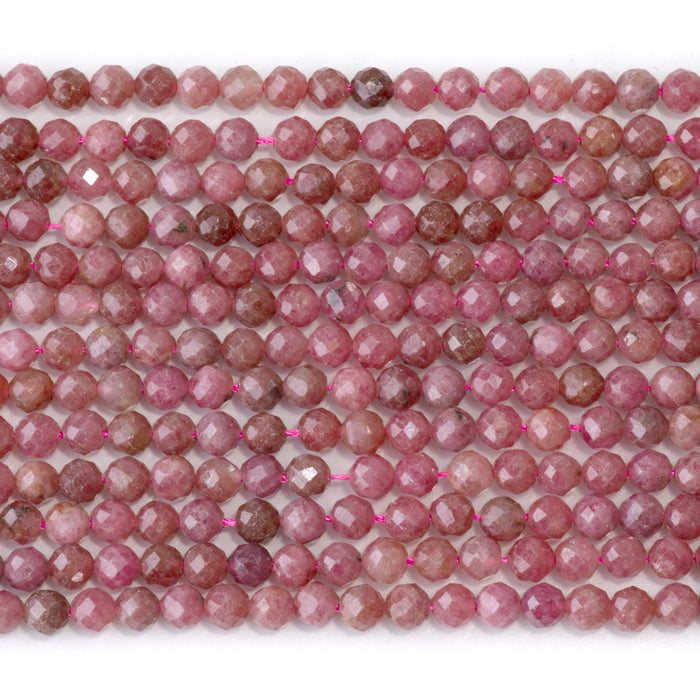 This is a Dakota Stones 4mm Rhodonite Gemstone strand with AA grade faceted round beads in 15-16 inch strand.