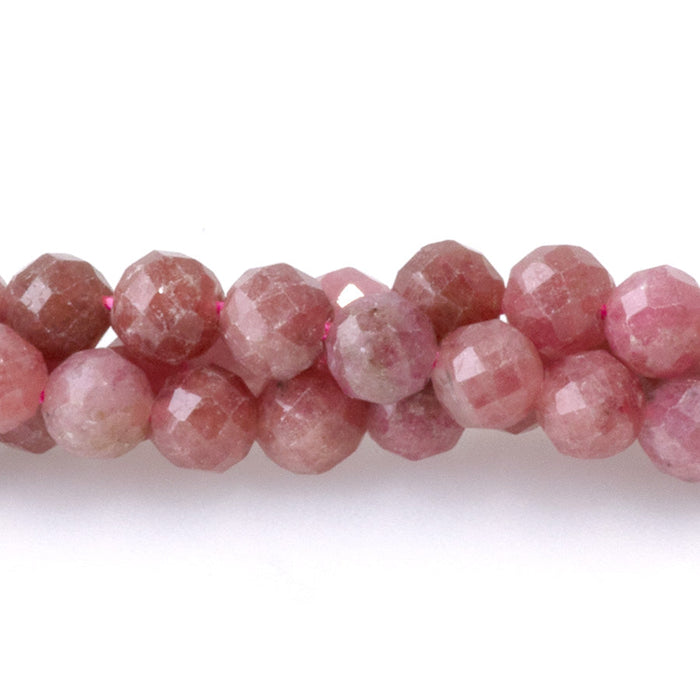 This is a Dakota Stones 4mm Rhodonite Gemstone strand with AA grade faceted round beads in 15-16 inch strand.