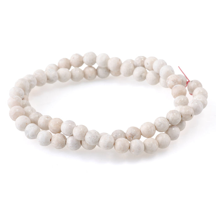 MATTE River Stone 6mm Round - 15-16 Inch