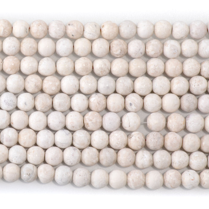 MATTE River Stone 6mm Round - 15-16 Inch