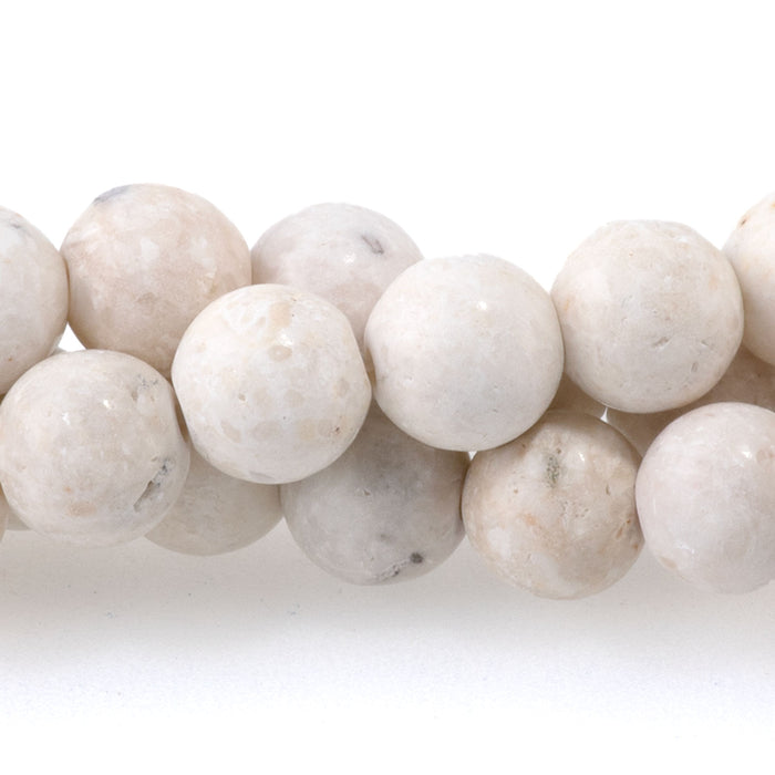 MATTE River Stone 6mm Round - 15-16 Inch